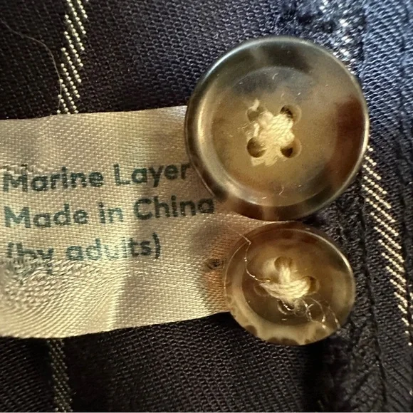 Marine Layer Navy Blue with Yellow, Pink, & Green Horizontal Midi Skirt | Size M - Picture 8 of 8